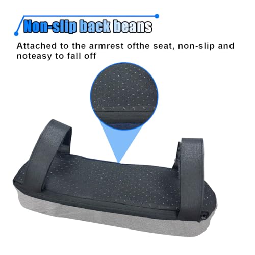 BDZMC 2PCS Car Seat Armrest Covers, Soft & Comfortable Office Chair Arm Pad, Anti-Scratch Car Armrest Cushion, Universal Car Armrest Pillow Protector Cover for Most Cars (Grey)