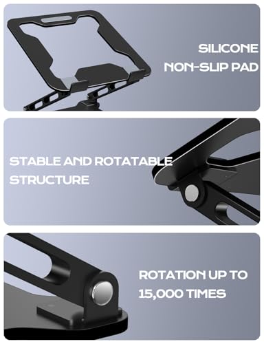LOXP Adjustable Laptop Stand for Desk, Metal Foldable Laptop Riser Holder, Portable Ventilated Cooling Desk Book Shelf, Ergonomic Computer Notebook Stand Compatible with 10-15.6" Laptops