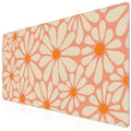 iCasso Desk Mat, Desk Matt for Desktop, Cute Desk Pad Mat, XXL Large Mouse Pad for Desk, Anti-Slip Big Mousepad with Stitched Edges, Keyboard Pad Mouse Mat for Computer, Work, Gaming (Orange Floral)
