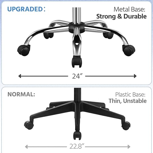 Yaheetech Office Desk Chair Mid-Back Leather Computer Chair Height Adjustable Ergonomic Executive Chair w/Lumbar Support Comfy Thick Padded Armrests and Seat, White