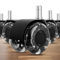 2 Inch Office Chair Wheels(Set of 5)-Heavy Duty Rubber Casters for Hardwood & Carpet, 2200lbs Capacity Universal Fit Smooth Rolling Casters Replacement Black