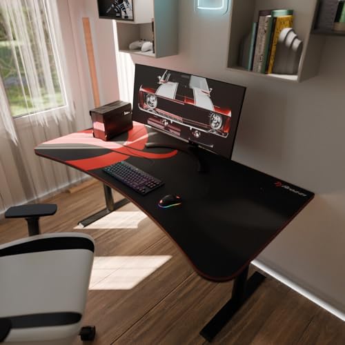 Arozzi Arena Gaming Desk Pad, Full Desk Mouse Pad for Arena Desk, Washable Desk Mat with Anti-Slip Rubber Base & Water-Resistant Surface, Black