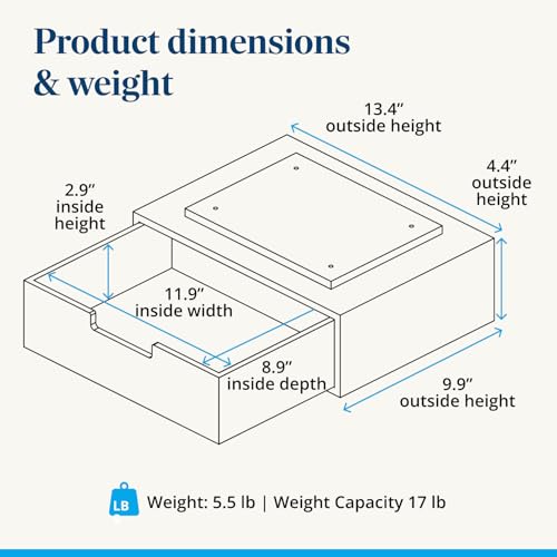 UPLIFT DESK Bamboo Under Desk Drawer – Desktop Storage with 17 lb Capacity and Safety Stop Slide, Undermount Drawer and Standing Desk Accessories for Home Office (Bamboo)
