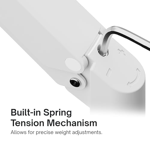 Pixio PS1S Wave White Single Monitor Arm Stand Desk Mount - Fits up to 32 inches Monitors and up to 19.8lbs. VESA Compatibility and Integrated Cable Management