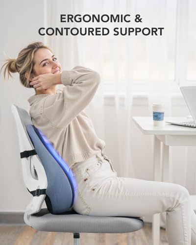 HUANUO Adjustable Desk Footrest, Lumbar Support Pillow for Office Chair