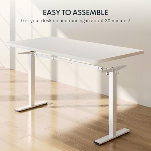 FLEXISPOT EN1 Height Adjustable Standing Desk Frame with Memory Controller, Electric Sit Stand Desk Base for Home and Office (White Frame Only)