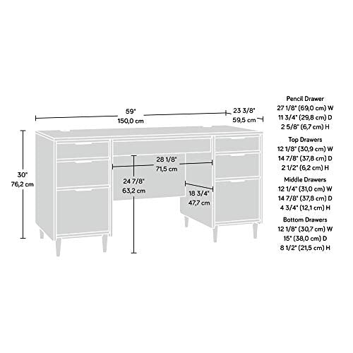 Sauder Clifford Place Executive Desk, in Grand Walnut finish