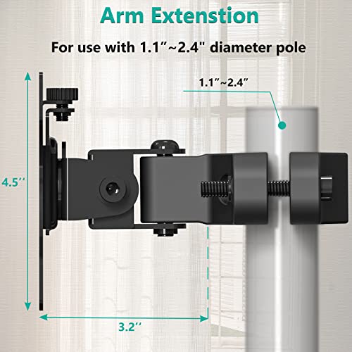WALI Monitor Pole Mount for Universal Monitor Mounting System, Pole Mount Bracket Fits 1.1 to 2.4" Diameter Pole, Up to 32" Screens, Mounting Holes for 75 x 75mm and 100 x 100mm (VES02), Black