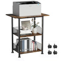 BOHDK Printer Stand, 3-Tier Industrial Large Printer Table with Shelf, 23"x15" Mobile Heavy Duty Storage Rack on Wheels for Home Office Printer Fax Machine Scanner Copier