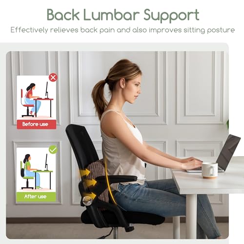 HIGOGOGO Lumbar Support Pillow for Recliner Chair/Accent Chair/Couch/Office Chair, Tufted Corduroy Back Support Cushion for Elderly, Recliner Cushions for Back Rest, Pain Relief, Reading, Brown