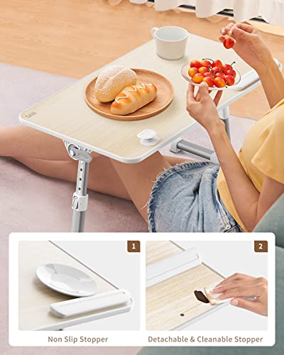 SAIJI Laptop Bed Tray Table, Adjustable Home Office Standing Desk Portable Lightweight Foldable Lap Desk for Sofa Couch Floor Working Studying Reading Writing Eating,Fit Up to 17" Laptop(Large,Teak)