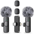 MAYBESTA Wireless Mini Microphone for iPhone, Android Phone - 2 Pack Lavalier Lapel Mic for Audio Video Recording - Clip on Content Creator Microphones for YouTube Tiktok Podcast Vlogging