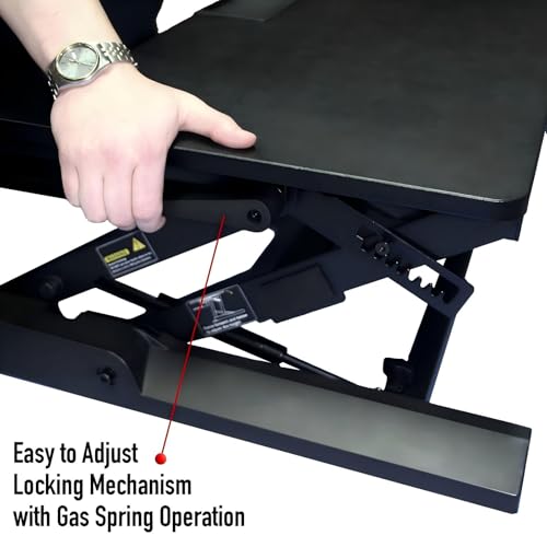 NSY Audio Standing Desk Converter 36 x 24 Inches - Height Adjustable Sit to Stand Riser with Keyboard Tray, Ergonomic Workstation for Home Office, Black