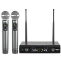 Phenyx Pro Wireless Microphone System, Metal Wireless Mic Set, Handheld Cordless Dynamic Microphones for Singing, Karaoke, Church, 2x30 UHF Tunable Frequencies,200 ft Range (PTU-52-2H)