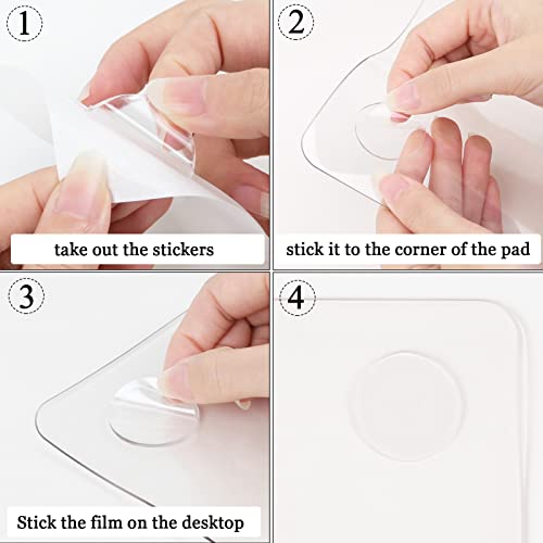 Oterri Clear Writing Desk Pad, 23.6’’x13.7” Heat Resistant Waterproof PVC Round Edge Durable Desk Protect Mat, Anti-Static Writing Mat Table Protector