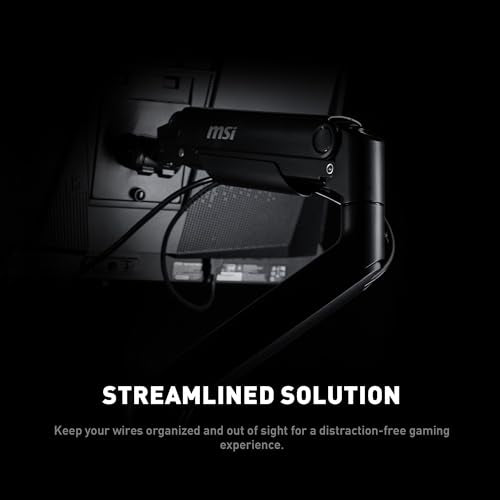 MSI MAG MT201D - Premium Heavy Duty Dual Monitor Stand Arms, 17-45" Support, VESA Compatible, Adjustable Spring Mount, 44 lbs per Screen, Clamp & Grommet, Quick Release Plate - Black