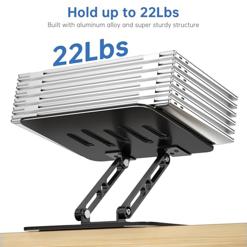 GleYo Laptop Stand for Desk Adjustable Computer Stand with 360 Rotating Base Ergonomic Laptop Riser Mount for Desk Foldable Protable Computer Desk Fits with MacBook Pro Air,
