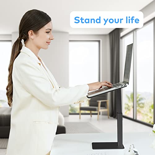 VECOFO Laptop Stand for Desk, Ergonomic Aluminum Laptop Stand Adjustable Height from 7-15", Sitting and Standing Laptop Riser for 10-17" Notebook