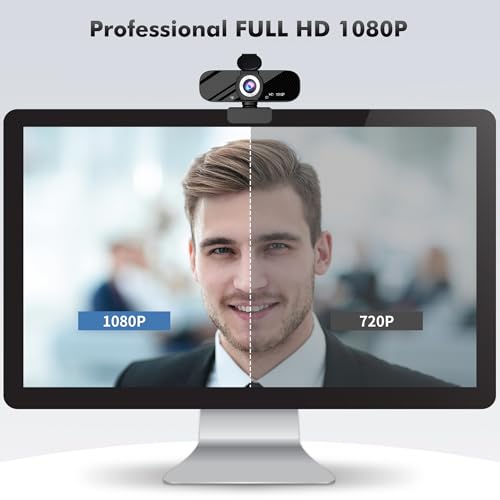 Gohero Full HD 1080P Video Webcam, Noise Cancellation, Privacy Cover, Wide-Angle Lens, Auto Light Correction, Plug & Play USB Webcam for Laptop, Desktop, PC, Mac, Zoom, Skype Pro Series