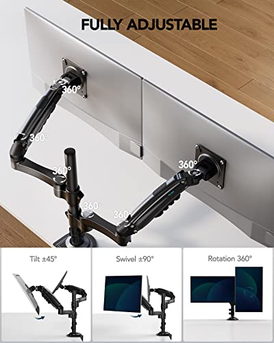 HUANUO 13-32 Inch Monitor Mount 2 Monitors with Non-VESA Adapter Kit-Bundle