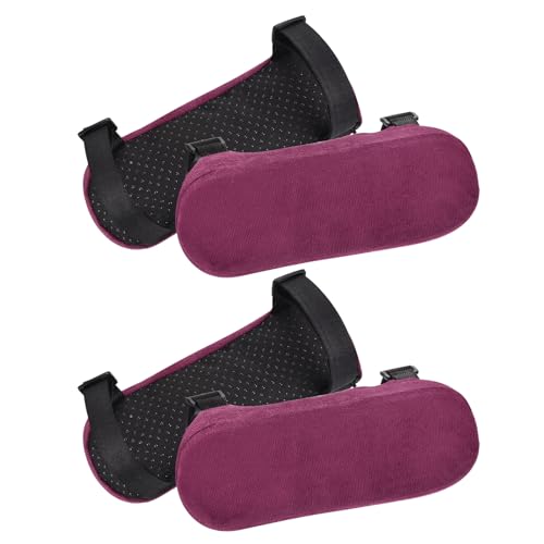 PATIKIL Office Chair Arm Pads, 4 pcs Office Chair Arm Cover Soft Office Chair Armrest Pads Memory Foam Cotton Removable Washable for Desk Computer Gaming, Purple