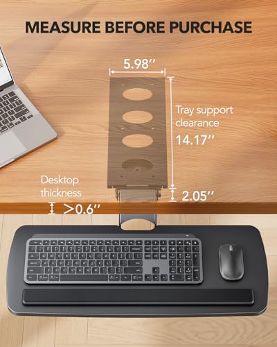 HUANUO Keyboard Tray, Large Dual Monitor Stand with Drawer