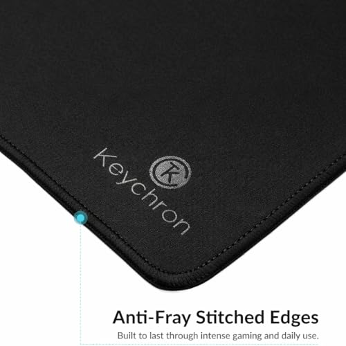 Keychron XL Gaming Mouse Pad Desk Mat, 35.4" × 15.7", Soft Micro-Weave Surface, Non-Slip Rubber Base, Anti-Fray Stitched Edges, Extended Large Mousepad for Gaming & Office – Black