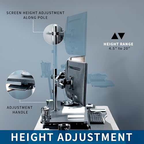 VIVO Height Adjustable 48 inch Standing Desk Converter with Triple 21.5 to 27 inch Monitor Mount, Extra Large Desk Riser, Black, DESK-KIT-48KB3C