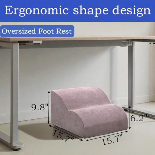 OpyTikar Foot Rest for Under Desk at Work.Multifunctional 3-Tier Foot Stool,with Washable Footrest.for Under Desk,Office Chair Gaming Chair & Sofa,Leg Elevation Pillow,Supports Posture-Light Grey