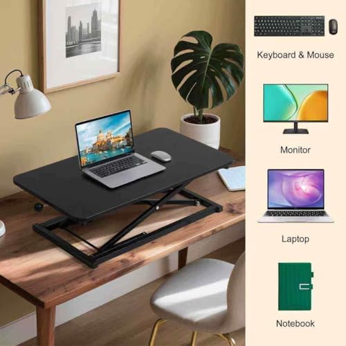 Raathionty Adjustable Height Standing Desk Converter, Keyboard Riser for Stand Up Desk Riser, Computer Keyboard Stand for Desktop, Computer Workstations for Home Office