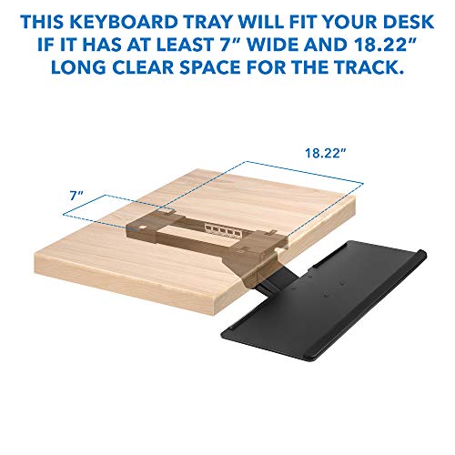 Mount-It! Keyboard Tray Under Desk, Full Motion Computer Keyboard and Mouse Tray, Slide Out Ergonomic Keyboard Drawer with Gel Wrist Pad, 26" Wide, Tilt, Swivel and Height Adjustment, Black
