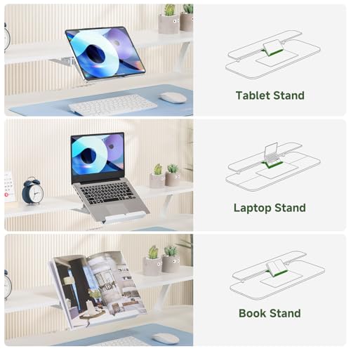 GTPLAYER Electric Standing Desk with Drawers, 48 x 24 Inches Height Adjustable Computer Desk with Monitor Stand, Laptop Stand, Sit Stand up Desk with Memory Preset for Home, Office, White