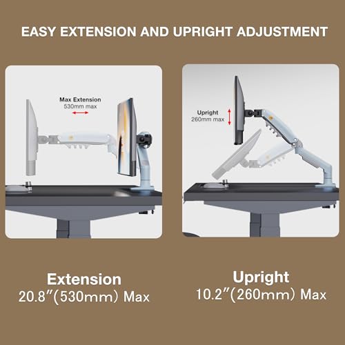 Monitor Mount,Fits 17-30" or Bigger Computer Monitors(Within 19.8lbs), Adjustable Stand with Tilt Rotation Swivel Function, Desk Mount F80 Series (Lake Blue)