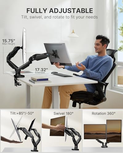 HUANUO Dual Monitor Stand for 13 to 35 inch & HUANUO Dual Monitor Mount for 13 to 30 Inch Computer Screen