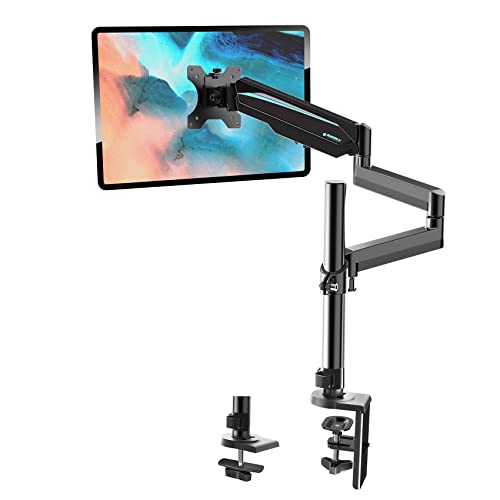 EUREKA ERGONOMIC Single Monitor Desk Mount, Adjustable Gas Spring Monitor Arm for LCD PC Screen 13-32 inch, Max 17.6 LBS, Computer Monitor Stand W C Clamp & Grommet Base, VESA 75x75mm,100x100mm, Black