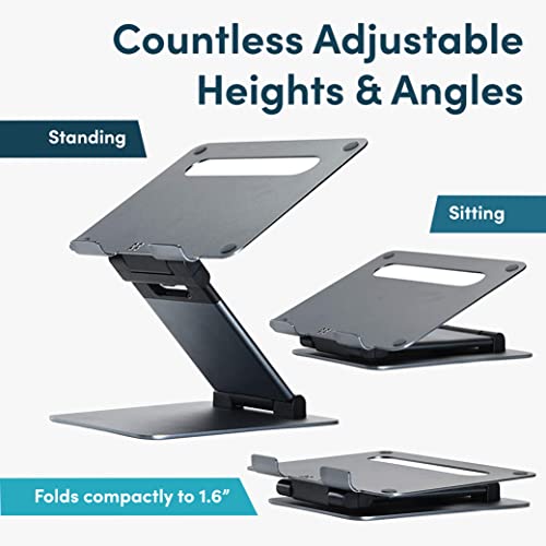 Lifelong Ergonomic Adjustable Laptop Stand for Desk, Extra Tall 20” Height Aluminum Laptop Riser, Portable Foldable Computer Stand, Fits 10-17” Laptops for Office Meetings, Teamwork & Desk Setup