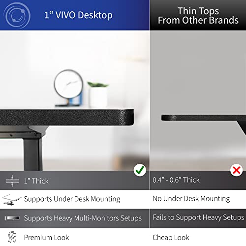 VIVO Electric Height Adjustable 71 x 71 inch Curved Corner Stand Up Desk, Black Table Top, Black Frame, Memory Controller, L-Shaped Workstation, E3C Series, DESK-KIT-E3CB2