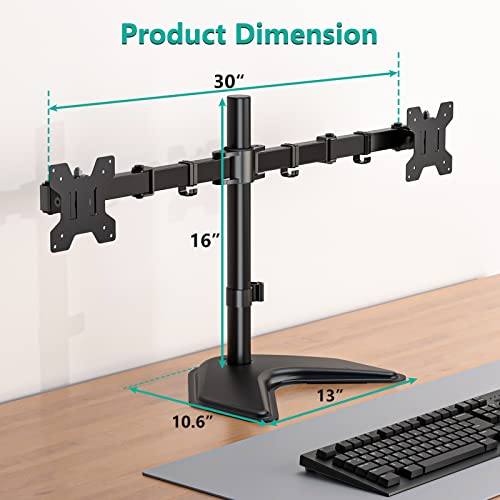 WALI Bundles- Dual Monitor Stand and Desk File Organizer, 4 Tier Desktop Paper Letter Tray Organizer with Drawer and 2 Pen Holders (MF002+DO005DH-B)