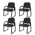 CLATINA Classic Reception Chair with Padded Armrests and Sled Base, Ergonomic Guest Chair for Office Conference Waiting Meeting Room, Black (4 Pack)
