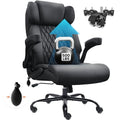 500lbs Big and Tall Office Chair Adjustable Lumbar Support for Back Pain, Extra Wide Seat Executive Office Chair Thick Armrest Pad, Heavy Duty Base&Upgraded Wheels, Ergonomic Comfy Computer Desk Chair