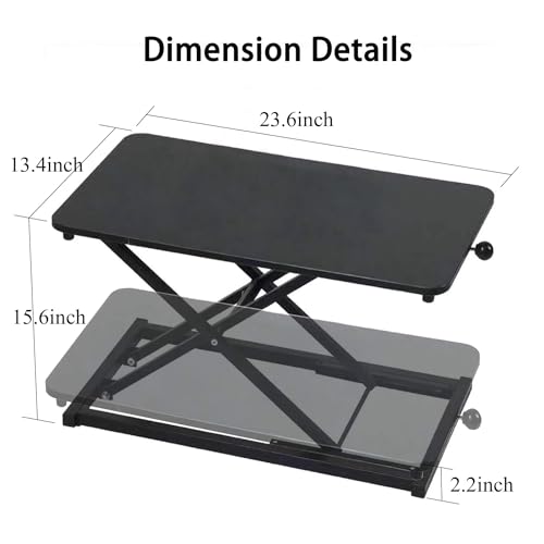 Raathionty Height Adjustable Standing Desk Converter, Computer Keyboard Stand for Desktop, Keyboard Riser for Stand Up Desk Riser, Ergonomic Sit Stand Workstations for Home Office