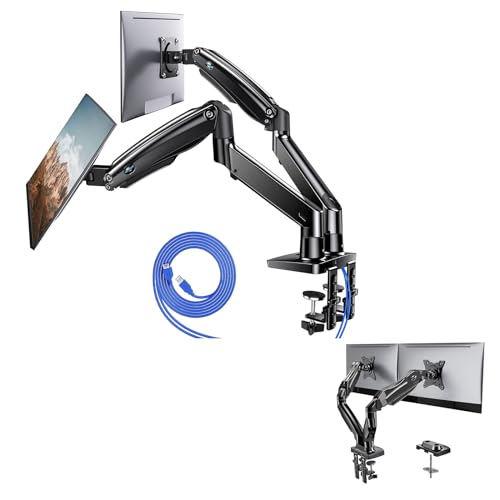 HUANUO Dual Monitor Stand for 13 to 35 inch & HUANUO Dual Monitor Mount for 13 to 30 Inch Computer Screen