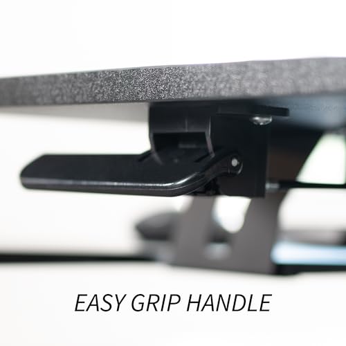 VIVO Height Adjustable 42 inch Standing Desk Converter with Dual 13 to 30 inch Monitor Stand, Sit Stand Monitor Mount and Desk Riser, Black, DESK-V042KB-M2