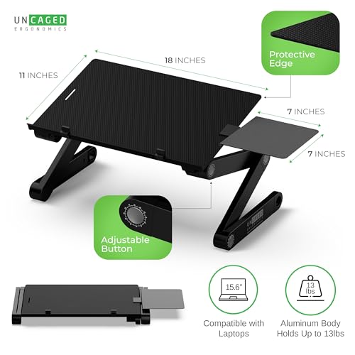 Uncaged Ergonomics WorkEZ Adjustable Computer Keyboard Stand for Desk, Keyboard & Mouse Riser, Ergonomic Portable Stand for Desktop, Computer Keypad Riser for Desk