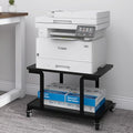 Natwind 2 Tier Laser Printer Stand,24''x20''x15'' Large Printer Table Copier Stand Under Desk,Heavy Duty Rolling Cart with Paper Storage Shelf,Printer Holder on Wheels for Home Office (Black)
