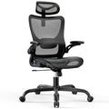Marsail Ergonomic Mesh Office Chair High Back Home Office Desk Chair with Adaptive Lumbar Support, 2D Headrest, 3D Flip-Up Armrests, Height Adjustable and Rocking Tilt for Home Office and Gaming