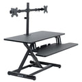 VIVO Electric Height Adjustable 36 inch Standing Desk Converter with Dual Monitor Stand for 13 to 30 inch Screens, Sit Stand Monitor Mount and Desk Riser, Black, DESK-KIT-VE36B2