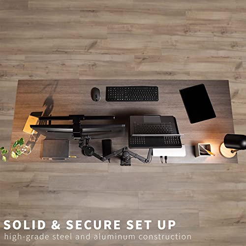 VIVO Black Fully Adjustable 13 to 32 inch Single Computer Monitor and Laptop Desk Mount Combo, Stand with Grommet Option, Fits up to 17 inch Laptops (STAND-V002C)