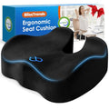 BlissTrends Seat Cushion with Velvet Cover, Thick Memory Foam Cushions for Office Chair, Car Seat, Airplane, Relieving Pressure Tailbone Sciatica Back Pain for Long Sitting, Car Drivers 4.7in Black