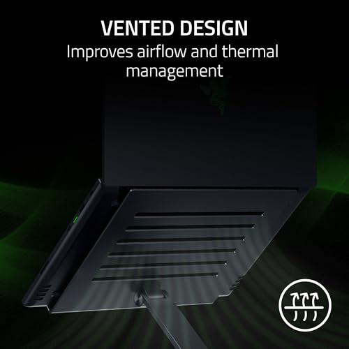 Razer Adjustable Laptop Stand: Supports Phones, Tablets, Laptops, Macbooks up to 18" - Adjust Height and Tilt - Durable Aluminum Construction - Vented Design - Foldable for Storage & Travel - Black